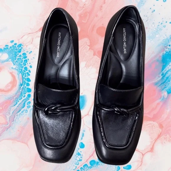 ANTONIO MELANI black slip on loafers size 7.5 antonio melani shoes 7.5 m black loafers size women | eBay main image 4